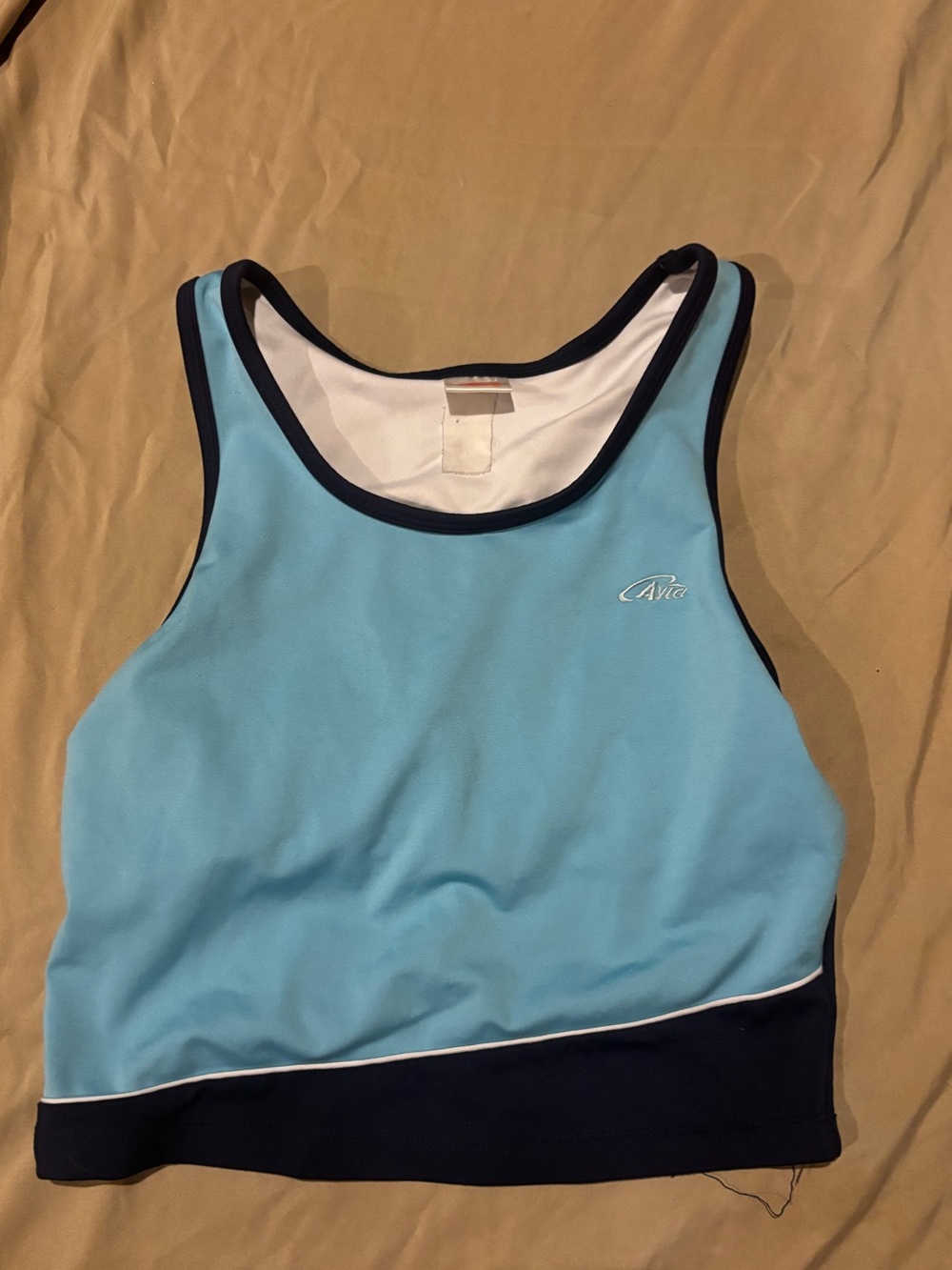 Avia Sky Blue & Navy Athletic Swim Tank Top